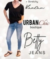 KANCAN BETTY MID RISE SUPER SKINNY JEANS IN BLUE
