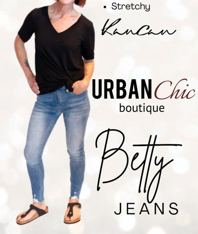 Kancan Betty Mid Rise Super Skinny Jeans In Blue