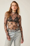 Free People Lady Lux Printed Layering Top In Blue