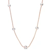 Mimi & Max 6mm White Ball Station Chain Necklace In Rose Plated Sterling Silver - 18 In In Pink