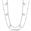 Mimi & Max Heart And Ball Bead Chain Necklace In Sterling Silver - 19.5 In In White