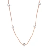 Mimi & Max 6mm White Ball Station Chain Necklace In Rose Plated Sterling Silver - 18 In In Pink