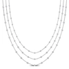 Mimi & Max 3-strand Station Ball Necklace In Sterling Silver - 16+2 In In White