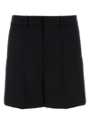 Valentino Garavani Black Bermuda Shorts With Vlogo Print In Toile Iconographe Man