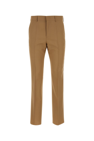 Valentino High Waist Straight Leg Pants In Brown