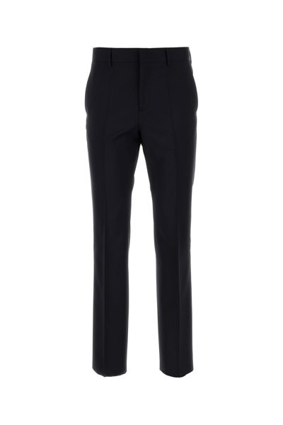 Valentino Wool And Mohair Trousers In Navy