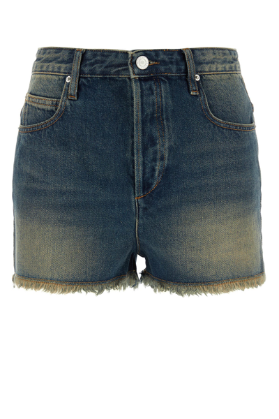 Isabel Marant Lesia Denim Shorts In Blue