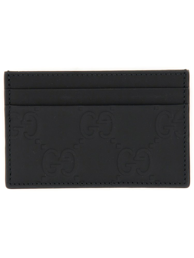 Gucci Gg Detailed Card Holder In Black