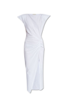 Isabel Marant Nadela Short Sleeve Cotton Maxi Dress In White