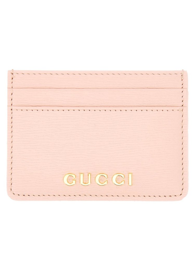Gucci Logo Leather Card Case In Pink