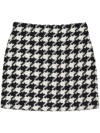 Anine Bing Ada Skirt In Black And White Houndstooth In Multicolour