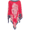 Etro Floral Printed Asymmetric Poncho In Red