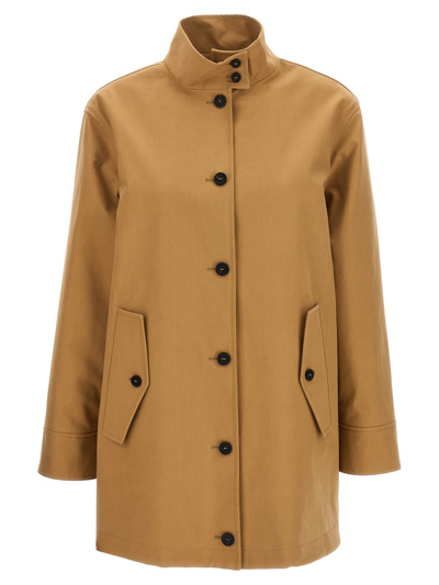 Fabiana Filippi Cotton Trench Coat In Beis