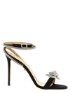 Mach&mach Black Double Bow 110 Heeled Sandals In Black