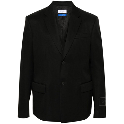 Off-white Embroidered-logo Blazer In 1000 Black No Colour
