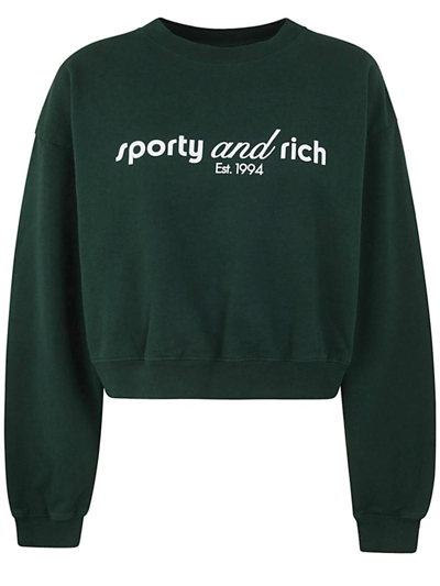 Sporty And Rich Sporty & Rich Tank Cropped Crewneck Clothing In Green