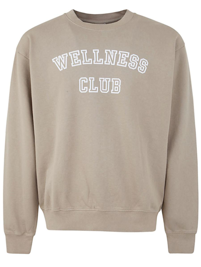 SPORTY AND RICH SPORTY & RICH WELLNESS CLUB FLOCKED CREWNECK CLOTHING