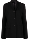 Totême Shawl Lapels Single-breasted Wool Blazer In Black