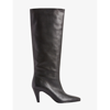 Claudie Pierlot Leather Knee-high Boots In Noir / Gris