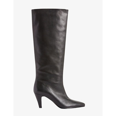 Claudie Pierlot Leather Knee-high Boots In Pumpkin