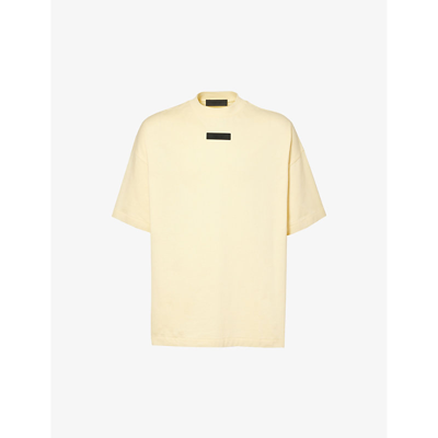 Essentials Fear Of God  Mens Garden Yellow  Brand-embossed Cotton-jersey T-shirt In Garden Yellow