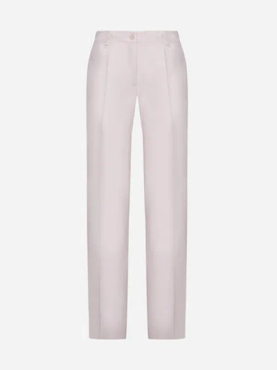 P.a.r.o.s.h Raisa Viscose And Linen Trousers In Peach Blossom