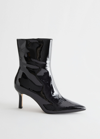 OTHER STORIES THIN HEEL PATENT LEATHER BOOTS