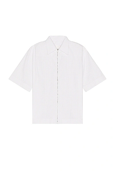 Givenchy Short Sleeve Boxy Fit Zipped Shirt In White