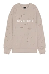 Givenchy Oversized Hole Sweater In Taupe