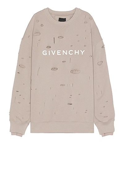 Givenchy Oversized Hole Sweater In Taupe