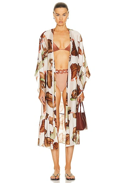 Adriana Degreas Arisaema Long Robe In Off White