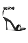 Alexander Wang Leather Sandals With Croco Print In Black