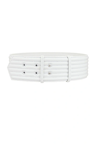 Alaïa Padded Leather Belt In Blanc
