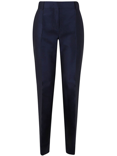 Alberta Ferretti Mikado Trousers In Blue