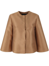 Alberta Ferretti Short Profile Casual Jacket In Brown