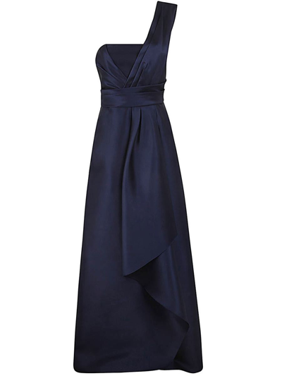 Alberta Ferretti Mikado Long Dress Clothing In Blue