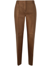Alberta Ferretti Mikado Trouser Clothing In Brown
