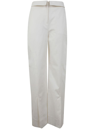 Alberta Ferretti Stretch Gabardine Trouser Clothing In White