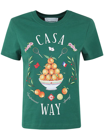 CASABLANCA CASABLANCA HOME WAY PRINTED FITTED T-SHIRT CLOTHING