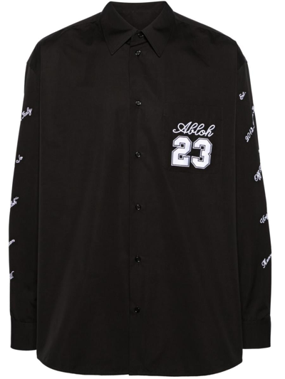 Off-white 23 Heavycot Cotton Overshirt In Black