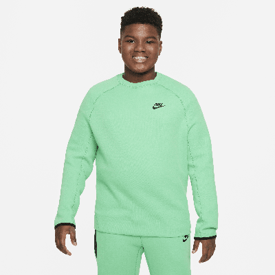 Nike Sportswear Tech Fleece Big Kids' (boys') Sweatshirt (extended Size) In Green