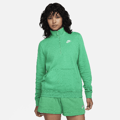 Nike Women's  Sportswear Club Fleece 1/2-zip Sweatshirt In Green