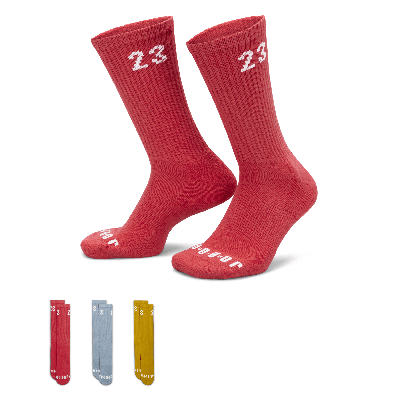 Jordan Essentials Crew Socks (3 Pairs) In Multicolor