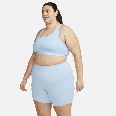 Nike Women's Zenvy Gentle-support High-waisted 8" Biker Shorts (plus Size) In Blue