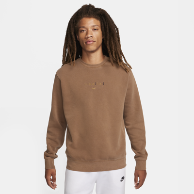 Nike Men's  Sportswear Club Fleece Crew-neck Sweatshirt In Orange