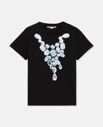 Stella Mccartney Diamond Graphic Printed T-shirt In Midnight Black