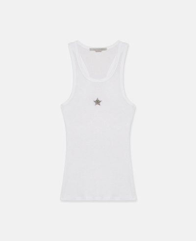 Stella Mccartney Star Tank Top In Pure White