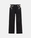Stella Mccartney Star Cut-out Low-rise Jeans In Dark Wash Black