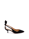Aquazzura Bow Tie Pump 85 In Camoscio Colore Nero In Black