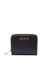 Gucci Mini Logo-script Leather Wallet In Black  